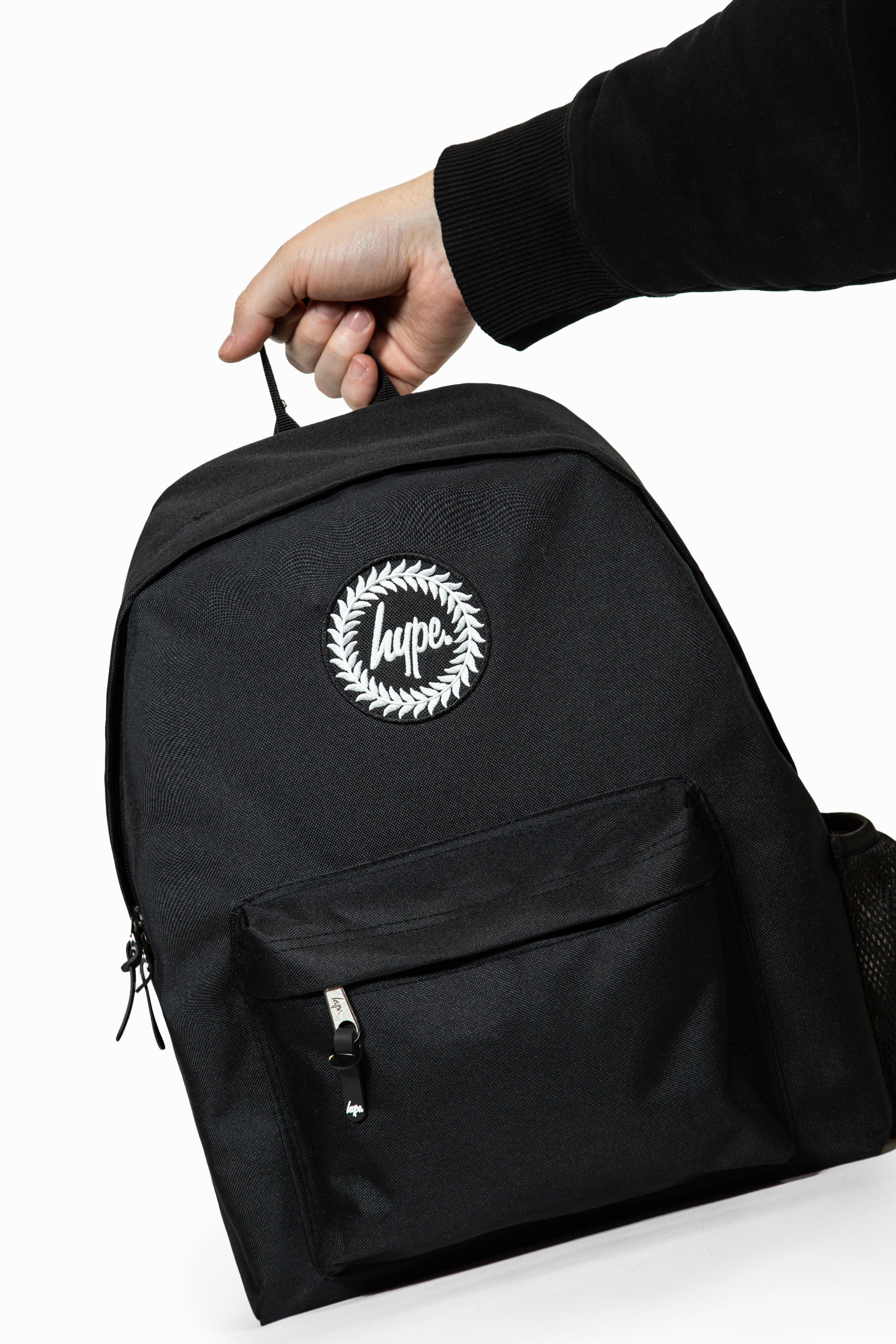 Hype Unisex Iconic Core Plain Black Backpack - Image 21