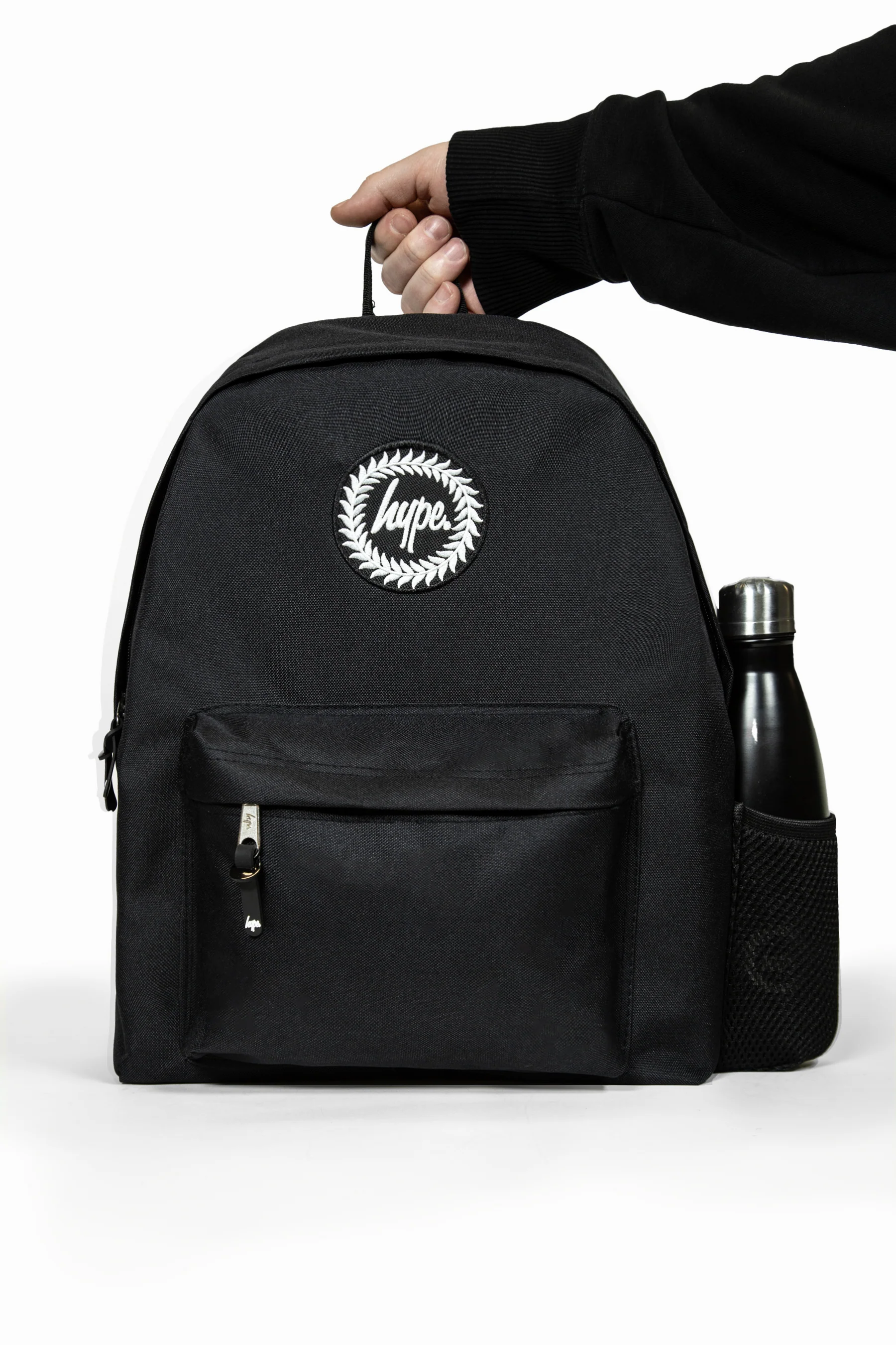 Hype Unisex Iconic Core Plain Black Backpack - Image 22