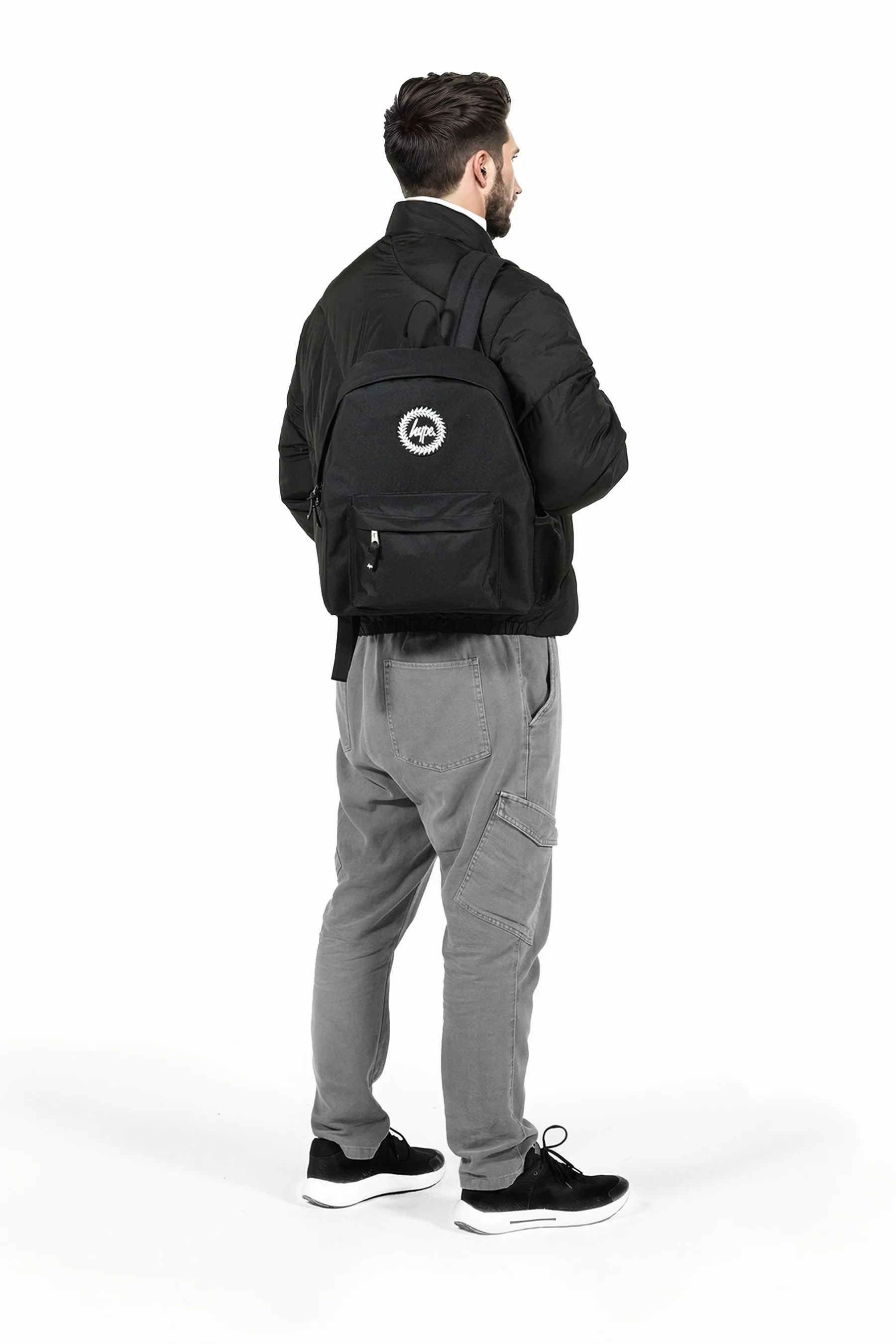 Hype Unisex Iconic Core Plain Black Backpack - Image 8