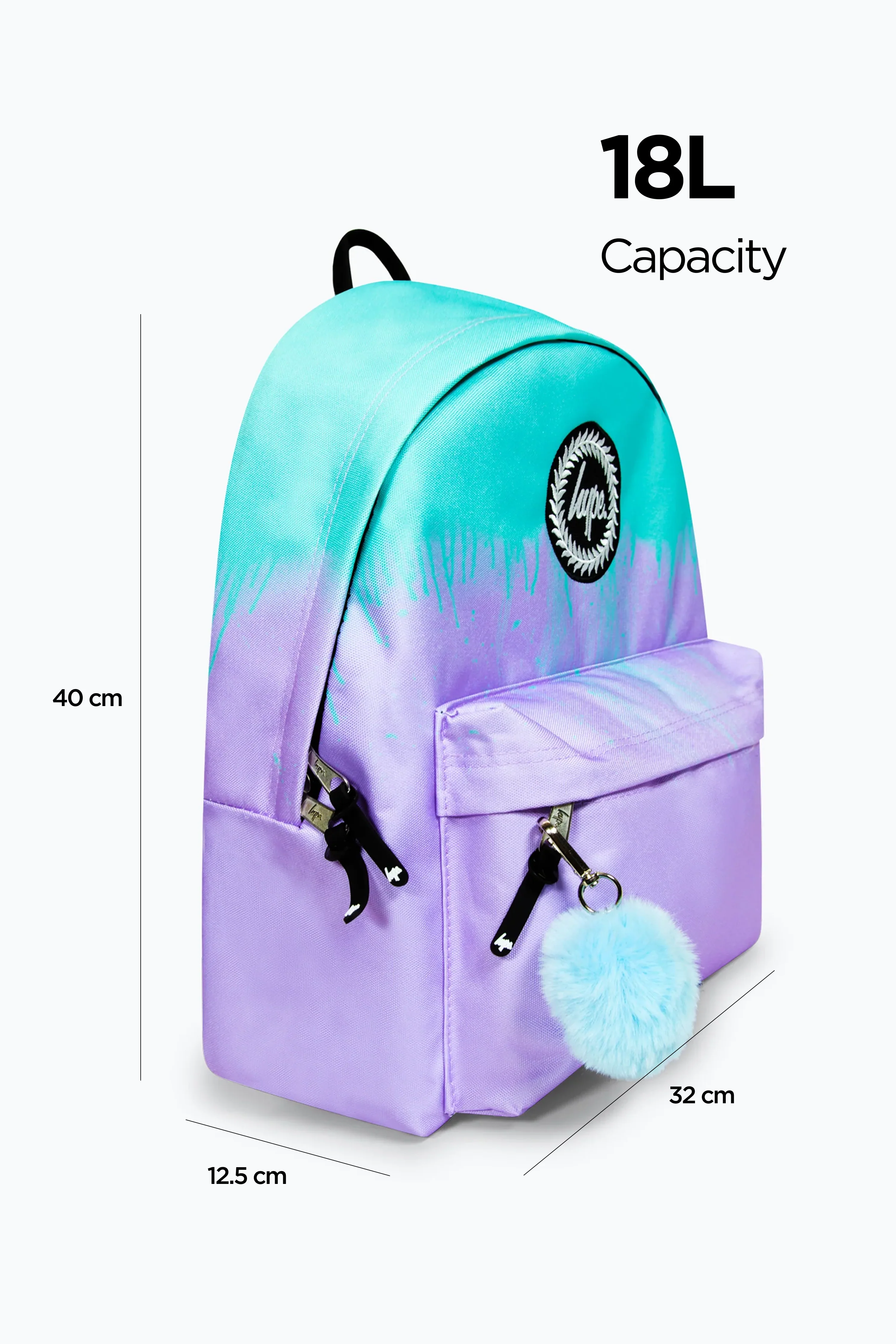 Hype Iconic Lilac/Teal Drips Girls Backpack - Image 3