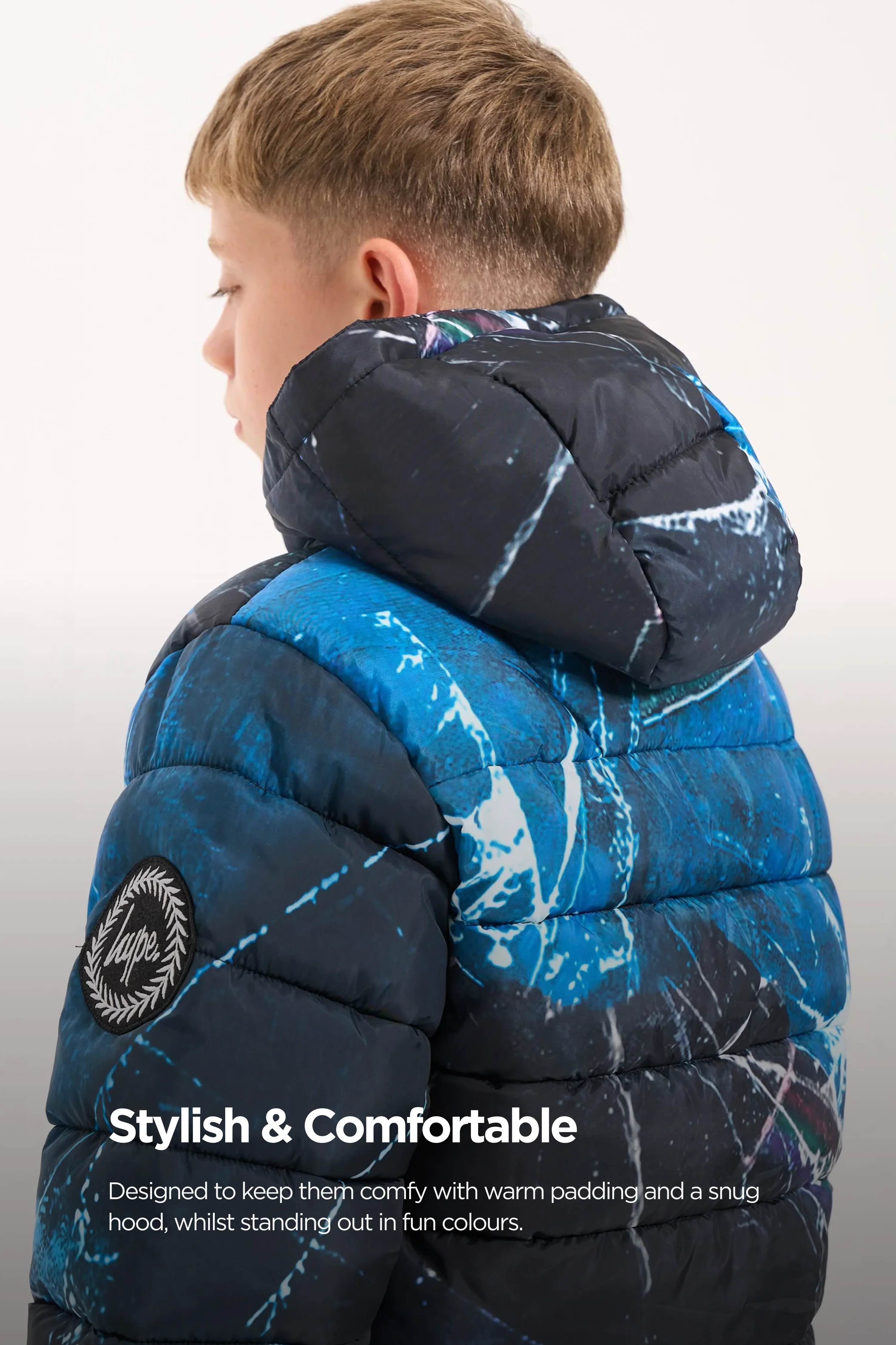 Hype Boys Black Smashed Padded Jacket - Image 3