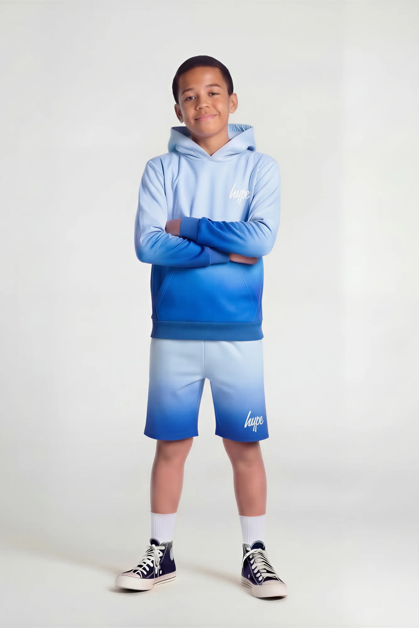 Hype Boys Blue Fade Hoodie