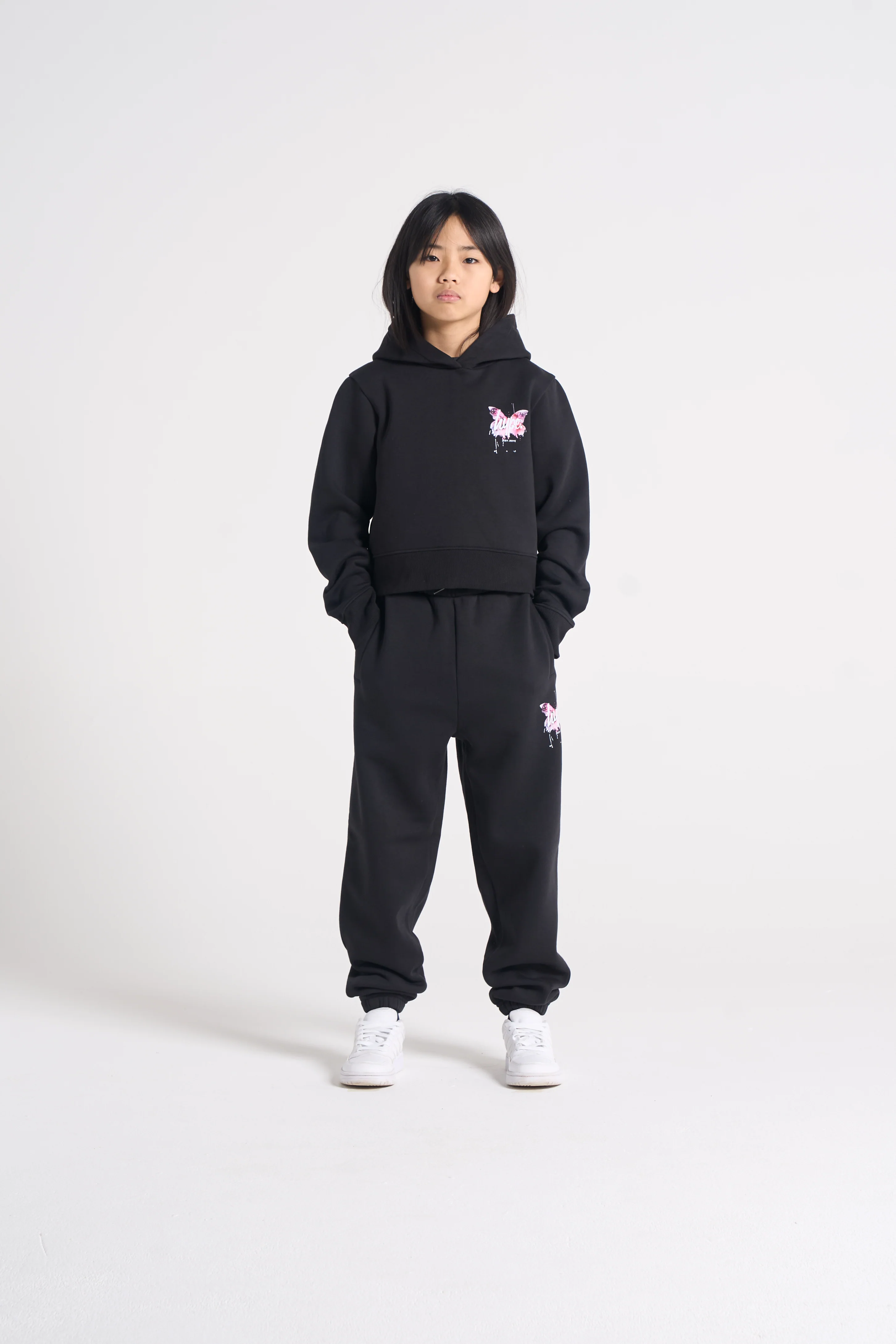 Hype Girls Black Butterfly Joggers