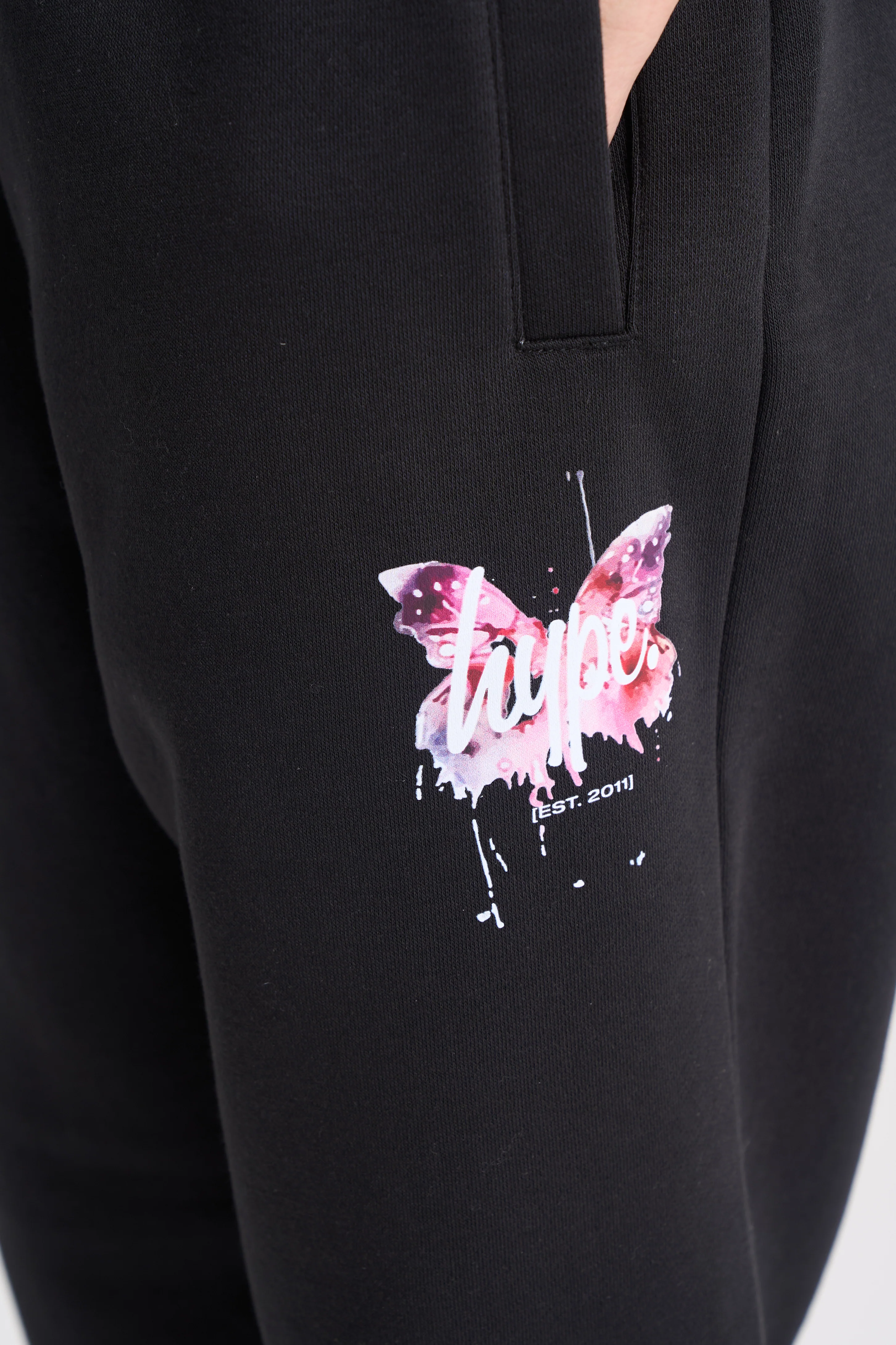Hype Girls Black Butterfly Joggers - Image 3
