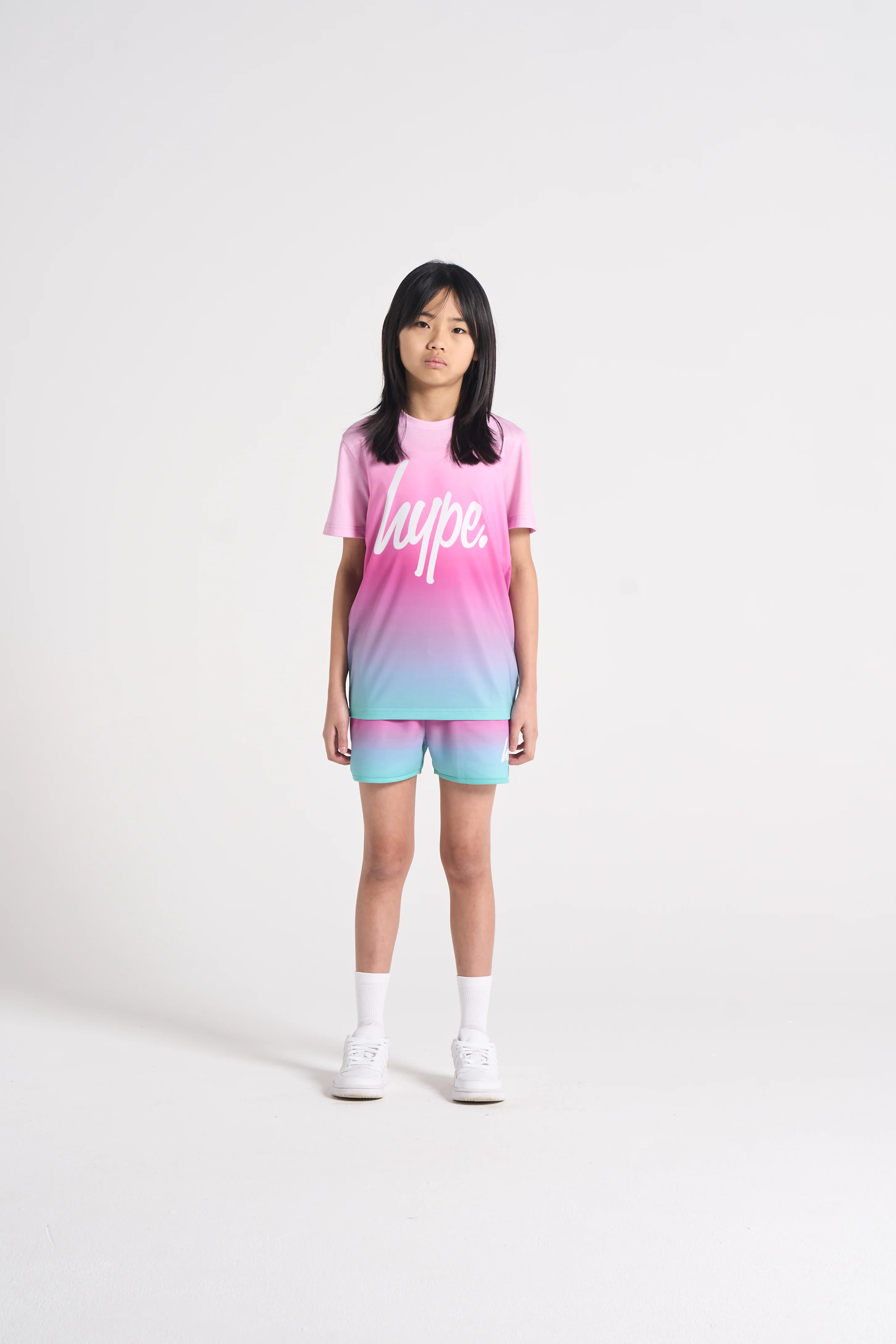 Hype Girls Pink/Mint Sundae Fade Shorts