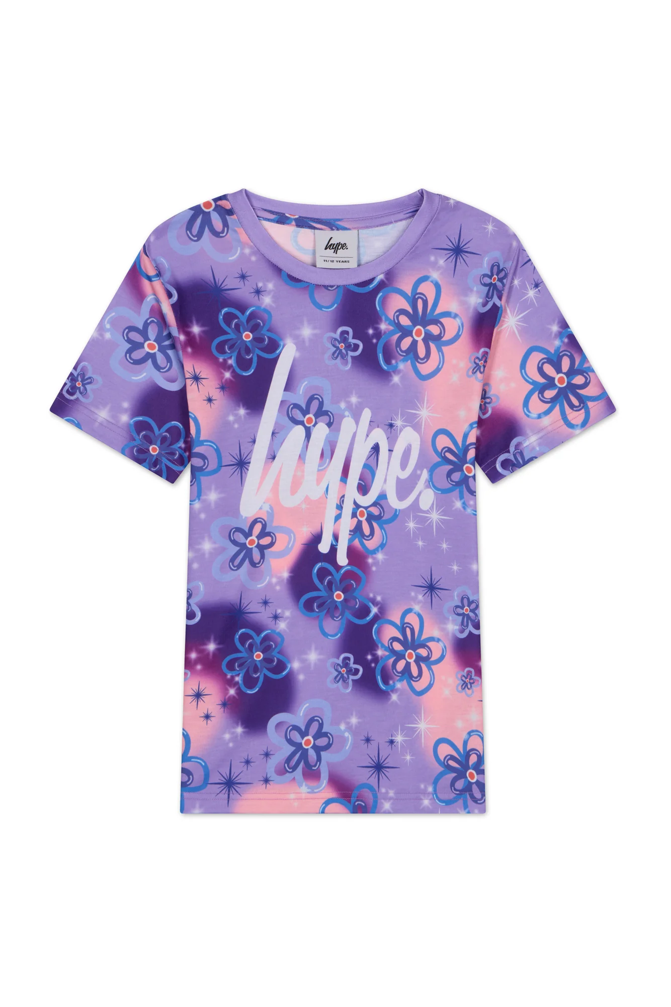Hype Girls Purple Sparkle Flower T-Shirt & Shorts Set - Image 5