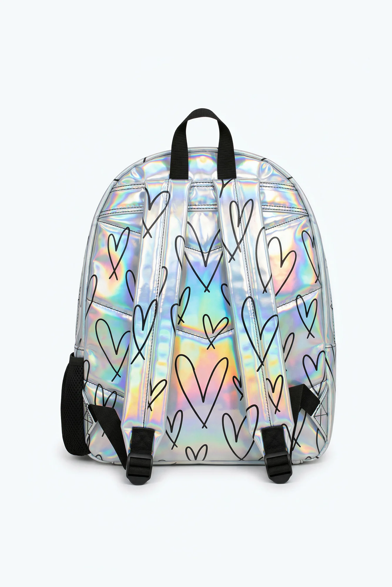 Hype Girls Holographic Glitter Scribble Hearts Backpack - Image 3