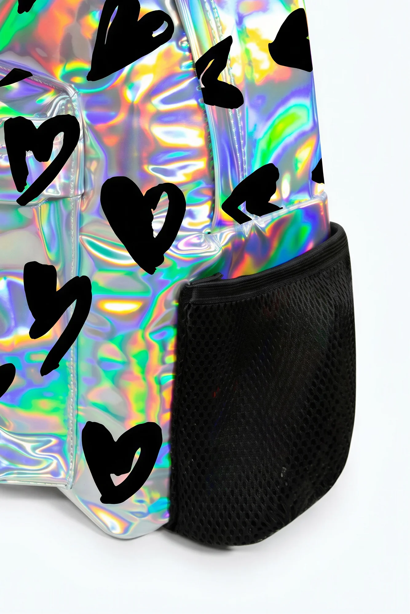 Hype Girls Holographic Scribble Hearts Backpack - Image 4