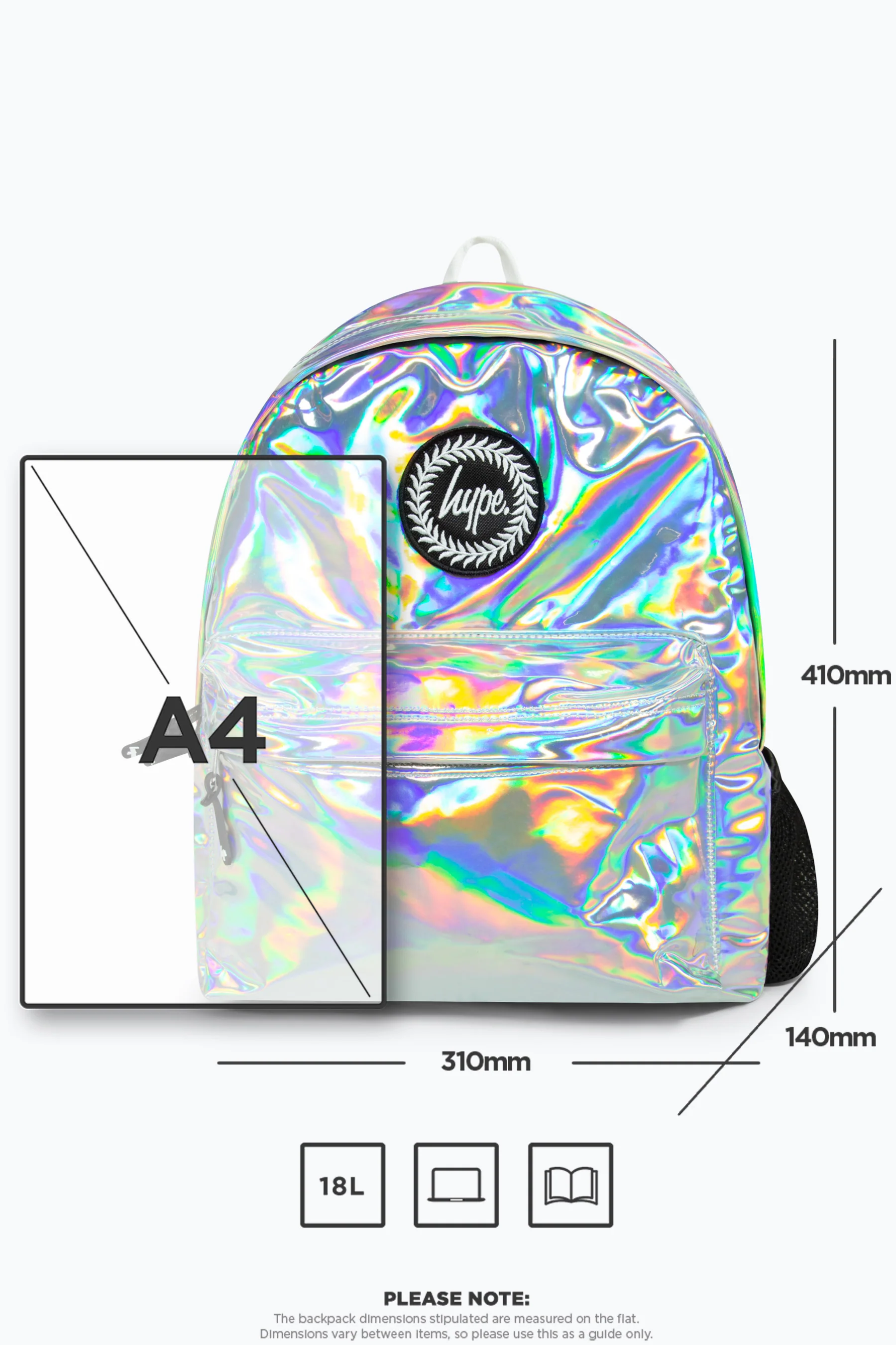 Hype Girls Iconic Silver Holographic Backpack - Image 12