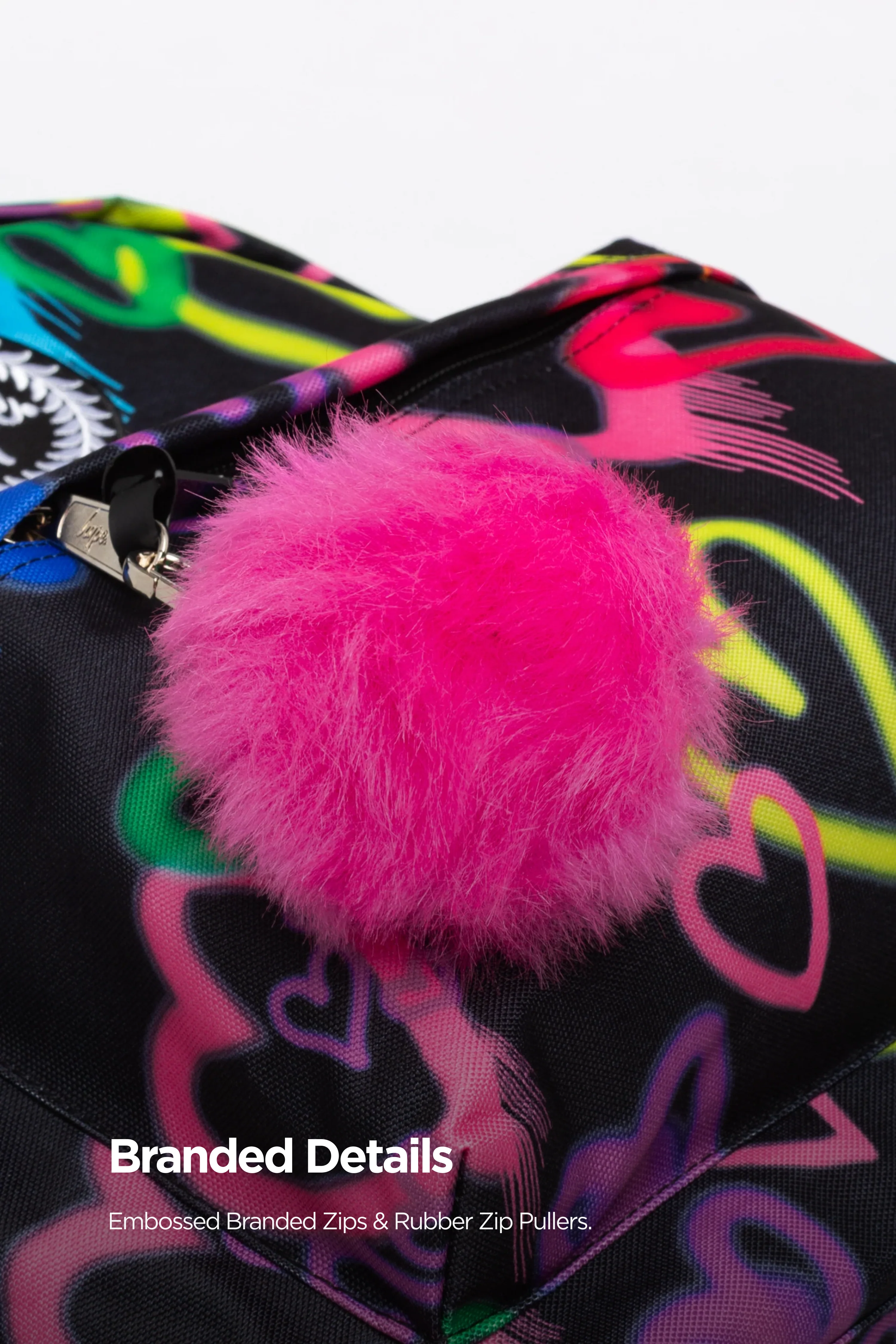 Hype Girls Black Graffiti Hearts Iconic Backpack - Image 5