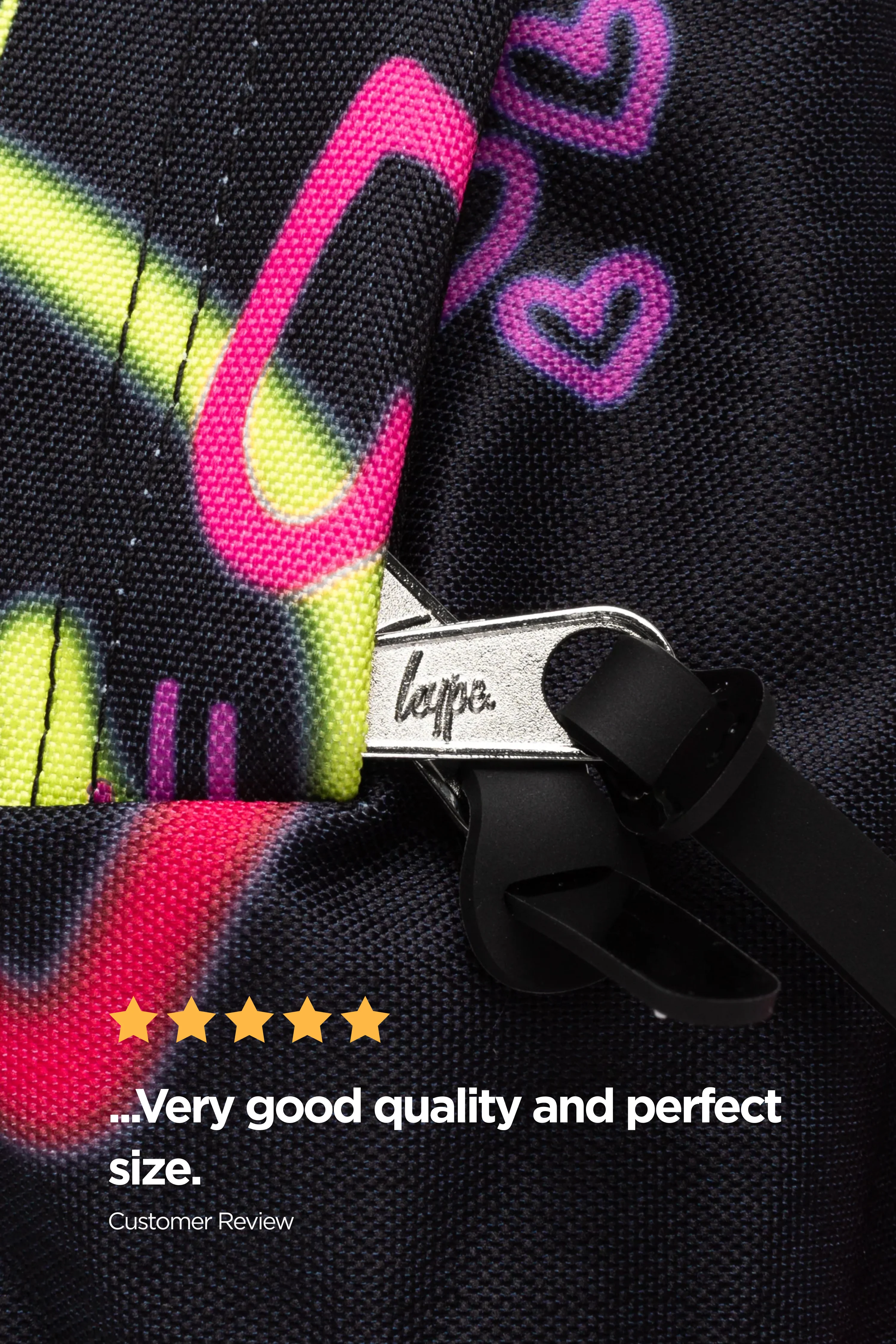 Hype Girls Black Graffiti Hearts Iconic Backpack - Image 6