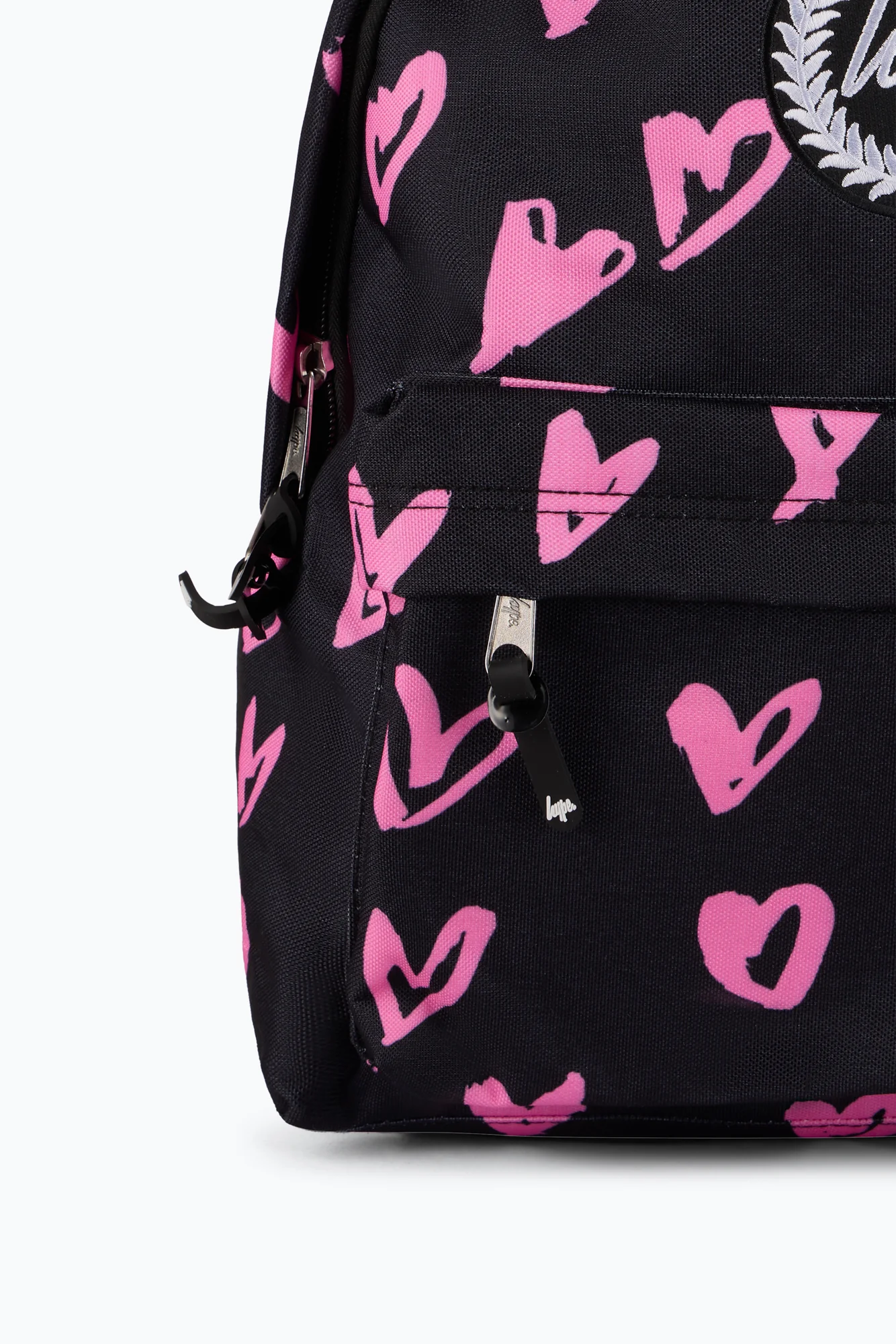 Hype Unisex Black/Pink Scribble Hearts Backpack - Image 6