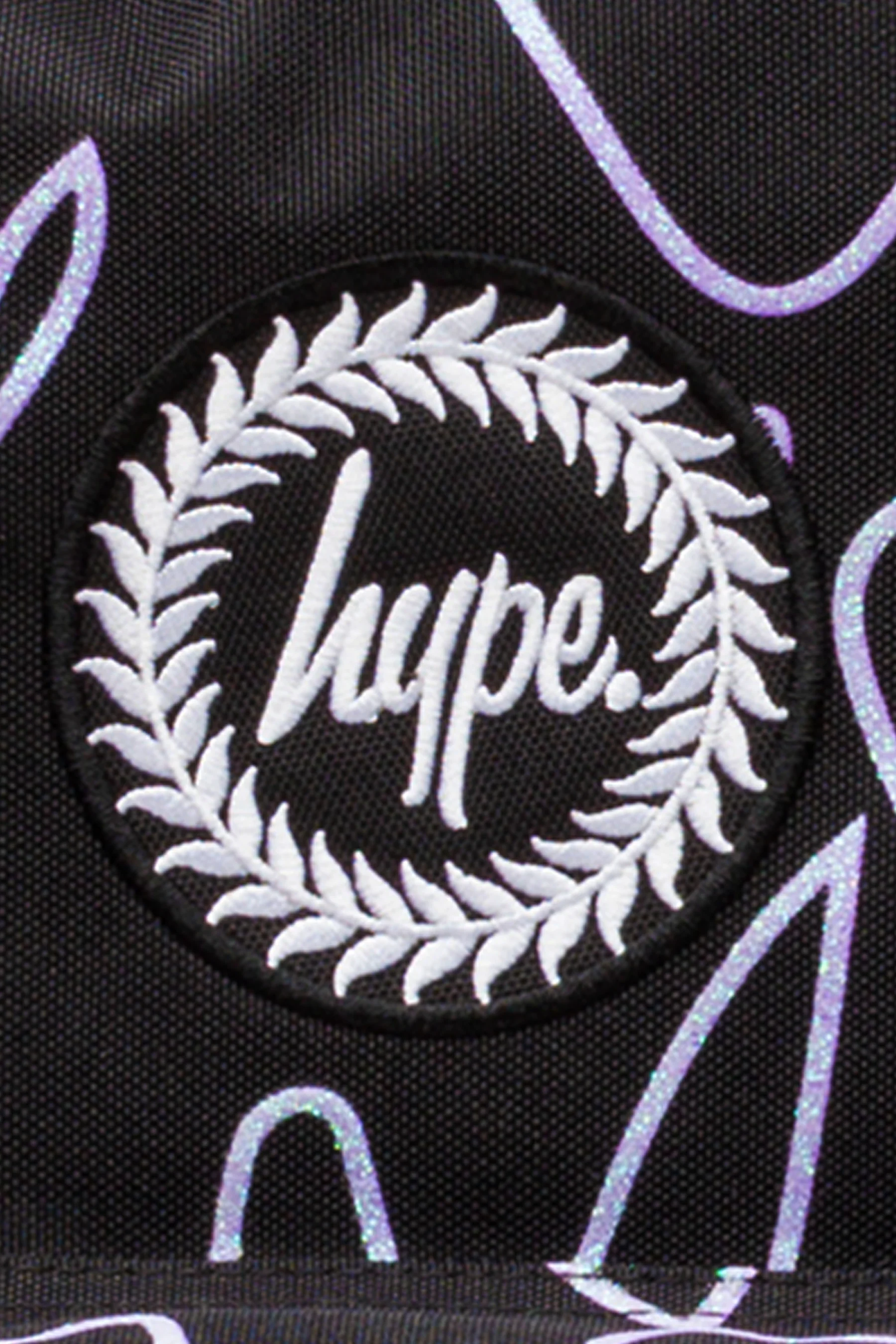 Hype Girls Black/Purple Glitter Scribble Hearts Iconic Backpack - Image 9