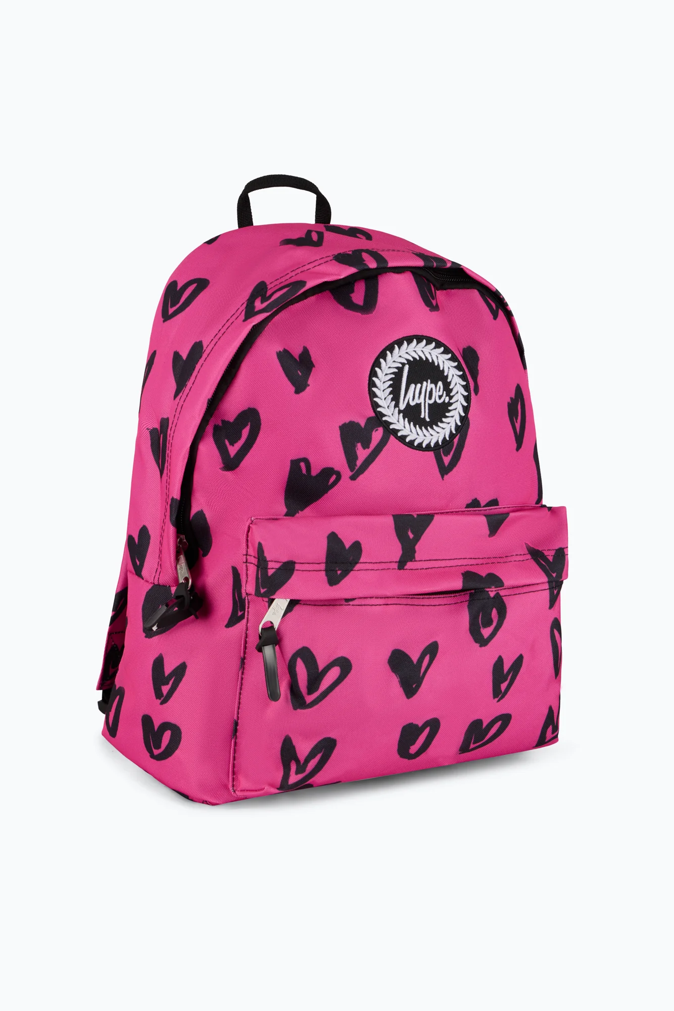 Hype Unisex Pink/Black Scribble Hearts Backpack - Image 3
