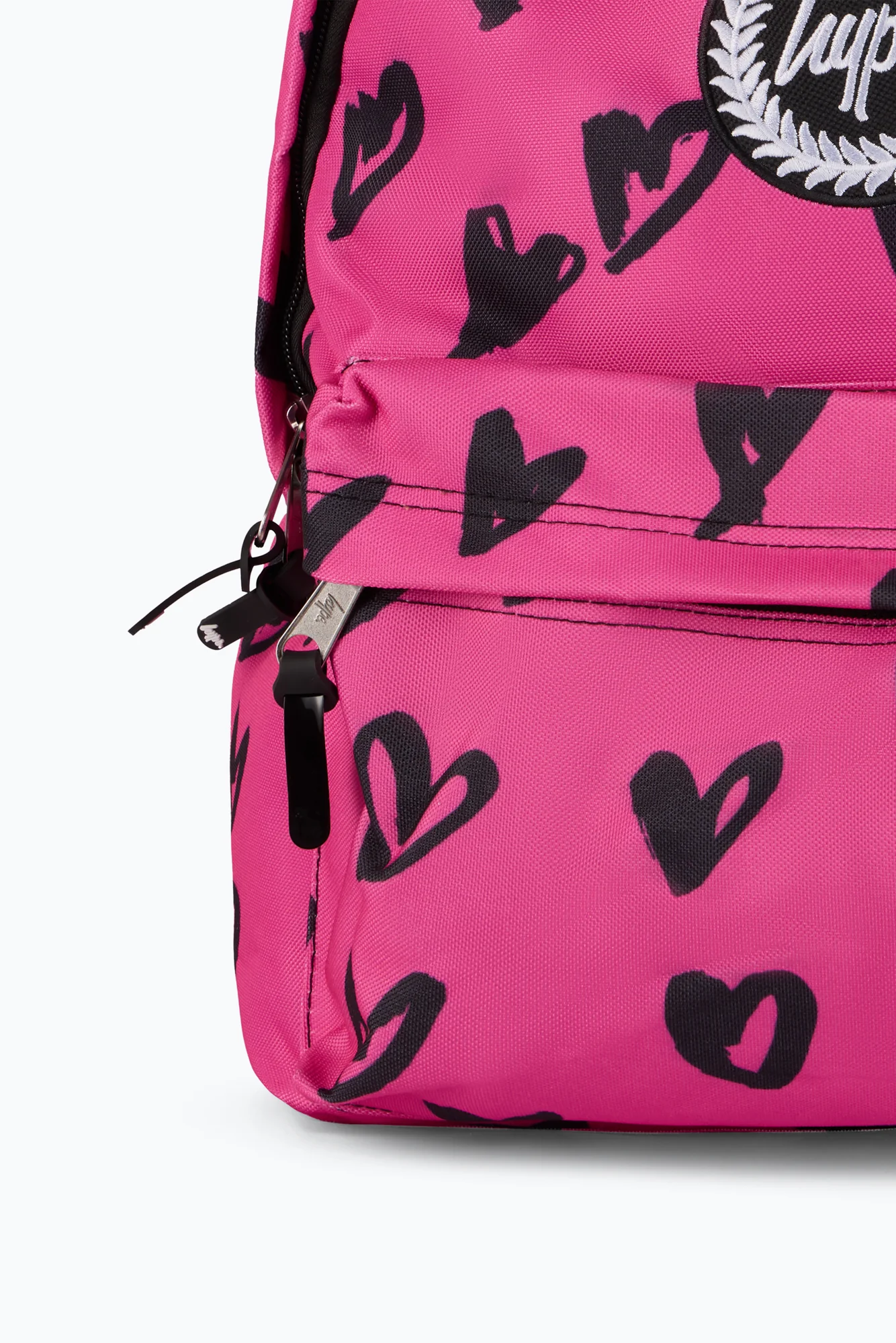 Hype Unisex Pink/Black Scribble Hearts Backpack - Image 6