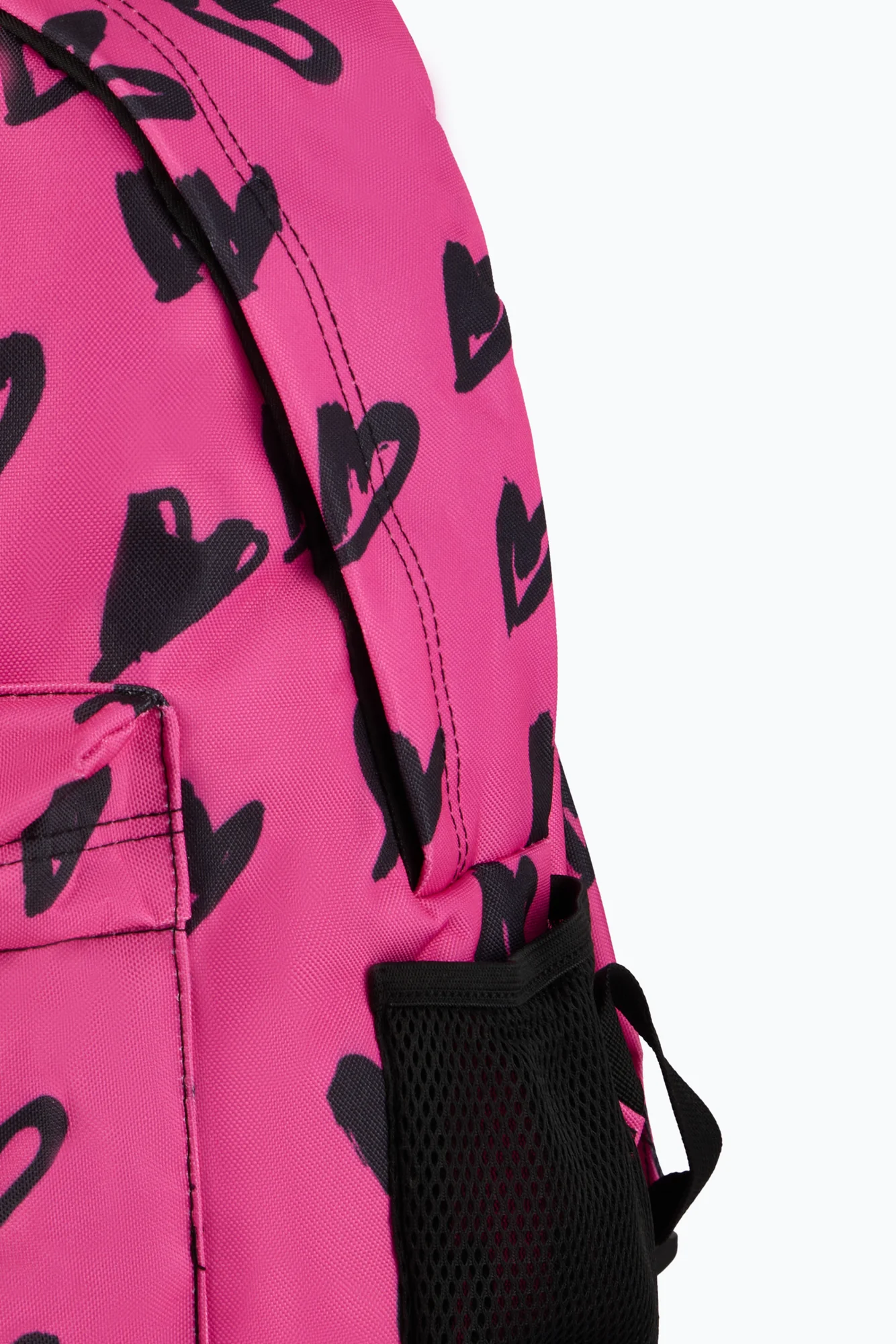 Hype Unisex Pink/Black Scribble Hearts Backpack - Image 7